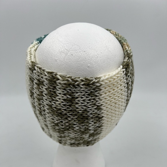 🎄🎆 Grey Green Brown Teal Cream Handmade Knit Twist Top Knot Headband Ear Warmer - Picture 4 of 5